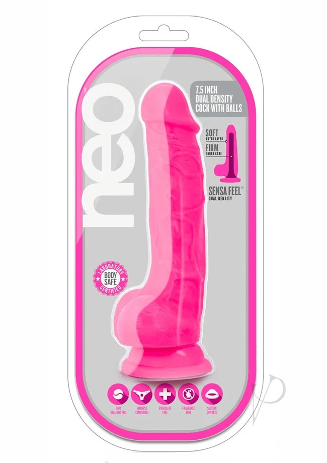 Neo Dual Density Cock W/balls 7.5 Pink