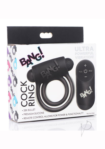 Bang! Silicone Cock Ring & Bullet W/ Remote Control