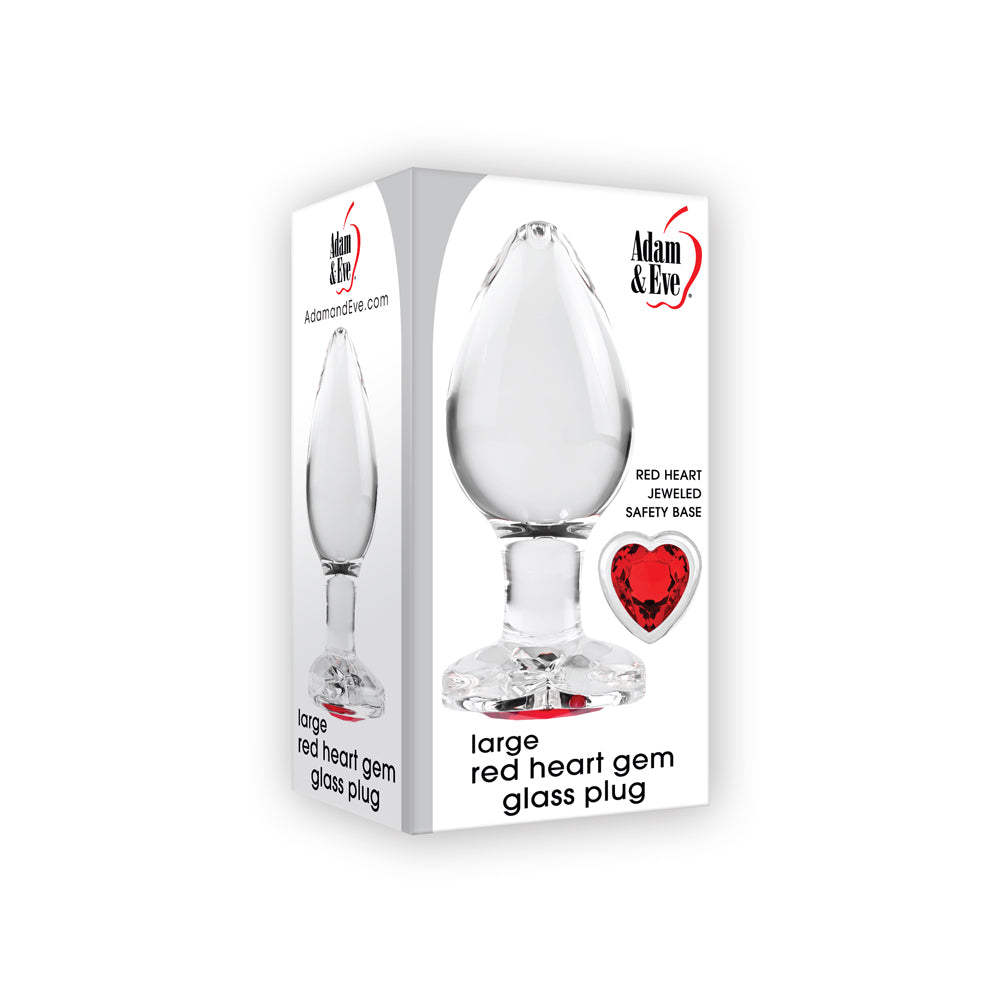 Red Heart Gem Glass Plug