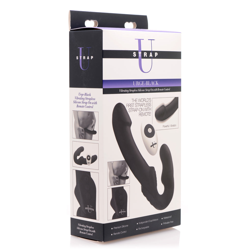 Strap U Urge Vibrating Strapless With Remote Black