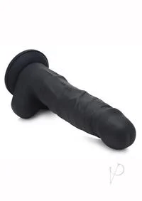 Strap U Silicone Dildo W/balls Black